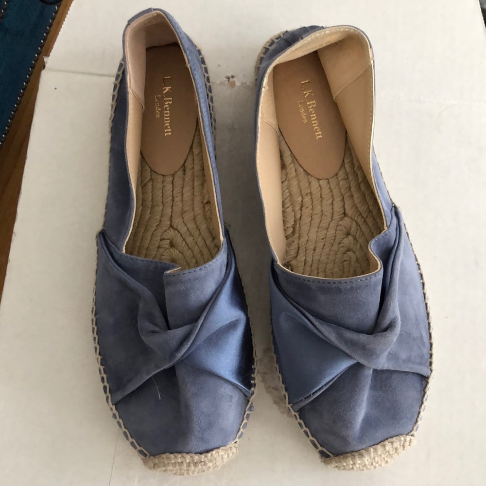 LK Bennett Abigail Espadrille Blue Suede New 10